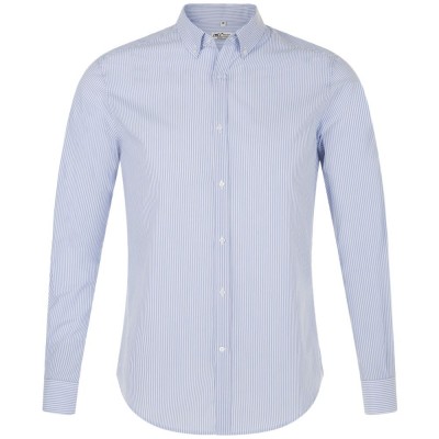 Купить Рубашка мужская BEVERLY MEN, белая с синим с нанесением