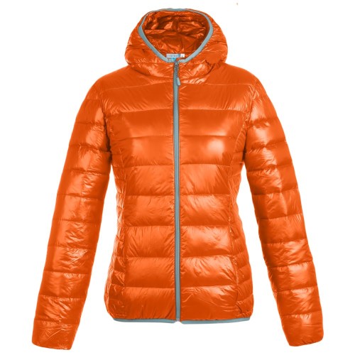 Купить Куртка пуховая женская Tarner Lady, оранжевая с нанесением логотипа