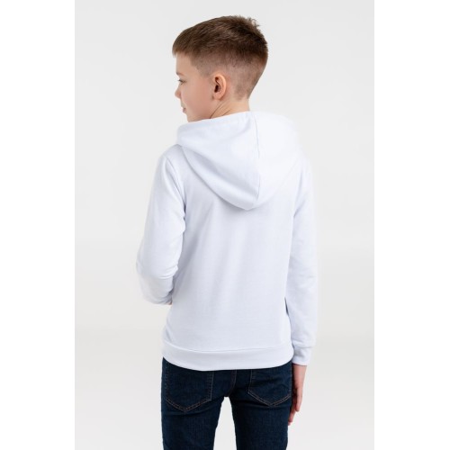 Купить Толстовка с капюшоном детская Kirenga Kids, белая с нанесением логотипа