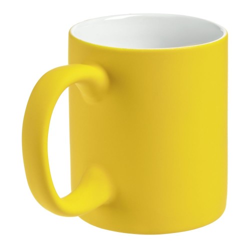 Купить Кружка Sippy c покрытием софт-тач, желтая с нанесением логотипа