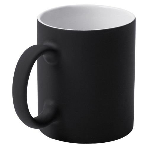 Купить Кружка Sippy c покрытием софт-тач, черная с нанесением логотипа