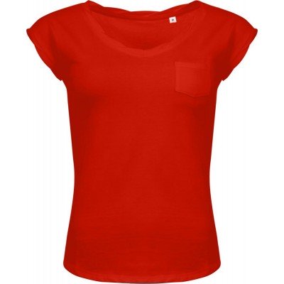 Купить Футболка женская MOD WOMEN 150 оранжево-красная с нанесением