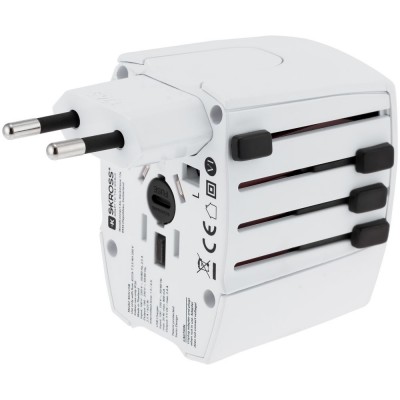 Купить Зарядное устройство S-Kross MUV USB для путешествий, белое с нанесением