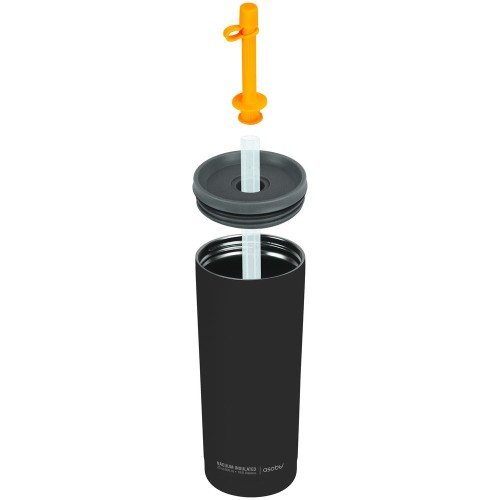 Купить Термостакан Superb Sippy с трубочкой, черный с нанесением логотипа