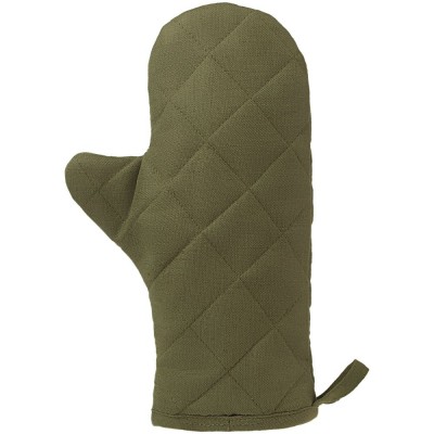 Купить Прихватка-рукавица детская «Младший шеф», темно-зеленая с нанесением