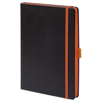 Купить Ежедневник Tone, недатированный, черный с оранжевым с нанесением логотипа