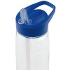 Купить Спортивная бутылка Start, прозрачная с синей крышкой с нанесением логотипа