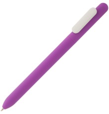 Ручка шариковая Slider Soft Touch, фиолетовая с белым