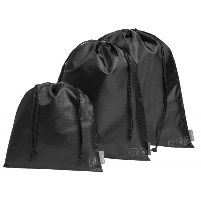 Купить Дорожный набор сумок Stora, черный с нанесением логотипа