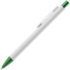 Купить Ручка шариковая Chromatic White, белая с зеленым с нанесением логотипа