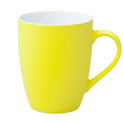 Купить Кружка Good Morning c покрытием софт-тач, желтая с нанесением логотипа