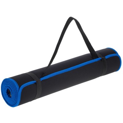 Купить Коврик для йоги и активного отдыха Karmatta, черно-синий с нанесением логотипа