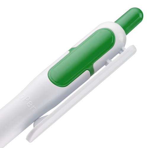 Купить Ручка шариковая Bolide, белая с зеленым с нанесением логотипа