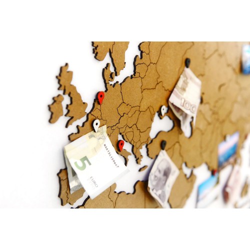 Купить Деревянная карта мира World Map True Puzzle Large, коричневая с нанесением логотипа