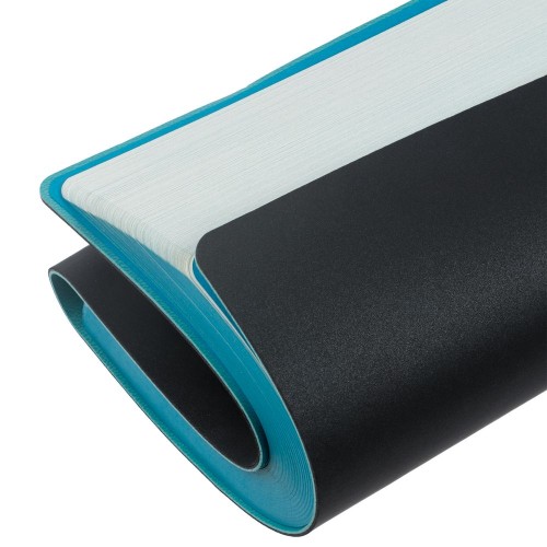 Купить Ежедневник Flexpen Black, недатированный, черный с бирюзовым с нанесением логотипа