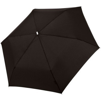 Купить Зонт складной Fiber Alu Flach, черный с нанесением