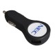 Купить Автомобильное зарядное устройство с подсветкой Logocharger Slim, черное с нанесением логотипа