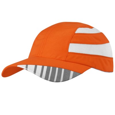 Купить Бейсболка Ben Nevis со светоотражающим элементом, оранжевая с нанесением логотипа