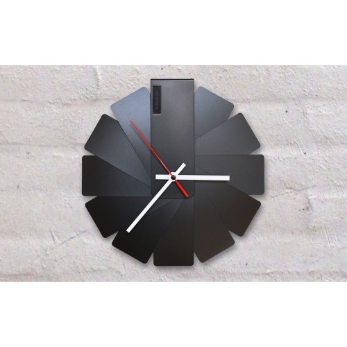 Купить Часы настенные Transformer Clock. Black & Black с нанесением логотипа