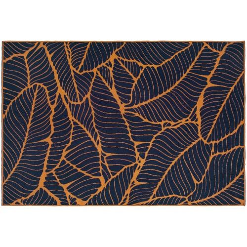 Купить Плед In Leaf, синий с горчичным с нанесением логотипа Купить Плед In Leaf, синий с горчичным с нанесением логотипа