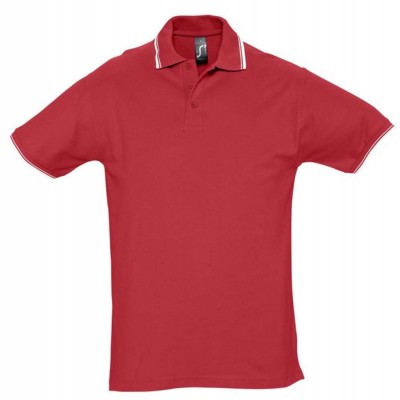 Купить Рубашка поло мужская с контрастной отделкой PRACTICE 270, красный/белый с нанесением