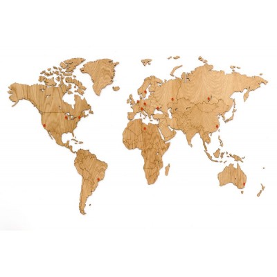 Купить Деревянная карта мира World Map Wall Decoration Exclusive, дуб с нанесением