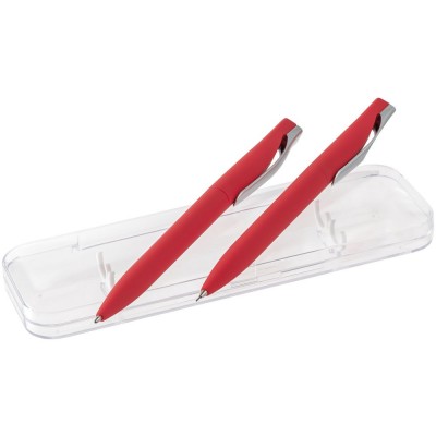 Купить Набор Pin Soft Touch: ручка и карандаш, красный с нанесением