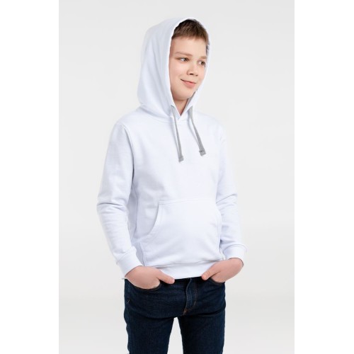 Купить Толстовка с капюшоном детская Kirenga Kids, белая с нанесением логотипа