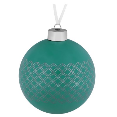 Купить Елочный шар Queen, 10 см, зеленый с нанесением логотипа
