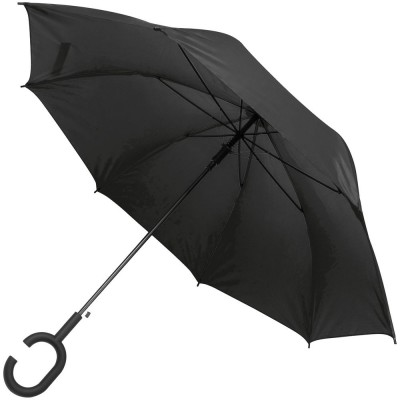 Купить Зонт-трость Charme, черный с нанесением логотипа