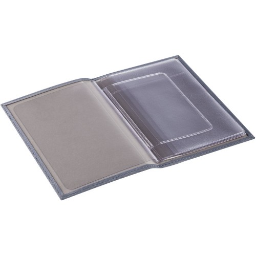 Купить Обложка для автодокументов Twill, серая с нанесением логотипа