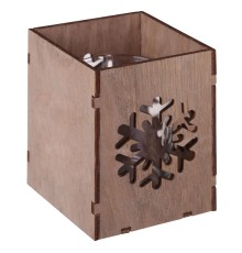 Подсвечник Wood, с изображением снежинки