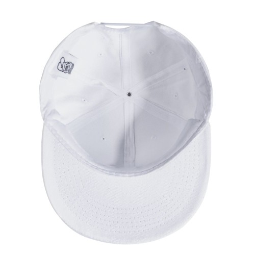 Купить Бейсболка Unit Snapback с прямым козырьком, белая с нанесением логотипа