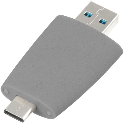 Купить Флешка Pebble Universal, USB 3.0, серая, 64 Гб с нанесением логотипа