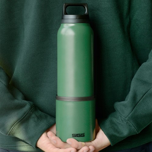 Купить Термобутылка с чашкой Hot & Cold 750, зеленая с нанесением логотипа Купить Термобутылка с чашкой Hot & Cold 750, зеленая с нанесением логотипа