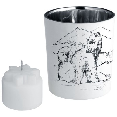 Купить Подсвечник со свечой Forest, с изображением медведя с нанесением