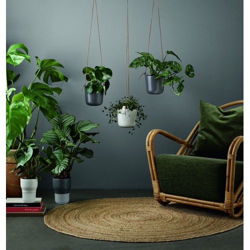 Купить Горшок для растений Flowerpot, подвесной, серый с нанесением логотипа