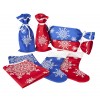 Купить Декоративная салфетка «Снежинки», синяя с нанесением логотипа