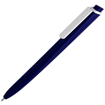 Купить Ручка шариковая Pigra P02 Mat, темно-синяя с белым с нанесением