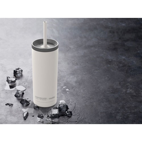Купить Термостакан Superb Sippy с трубочкой, белый с нанесением логотипа