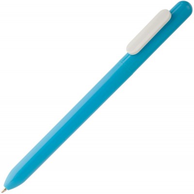 Купить Ручка шариковая Slider, голубая с белым с нанесением