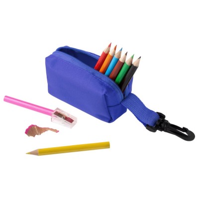 Купить Набор Hobby с цветными карандашами и точилкой, синий с нанесением
