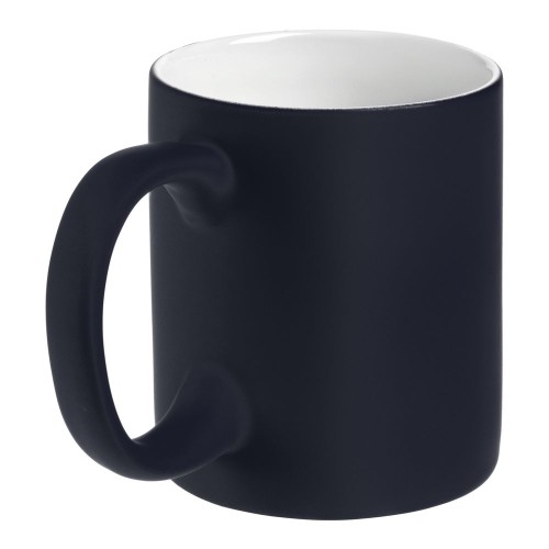 Купить Кружка Sippy c покрытием софт-тач, темно-синяя с нанесением логотипа