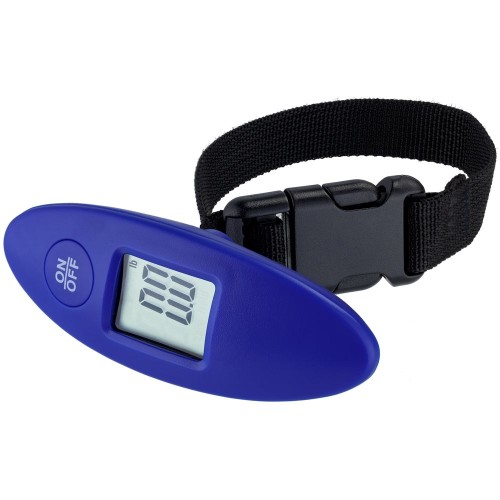 Купить Дорожные весы Ponder, синие с нанесением логотипа