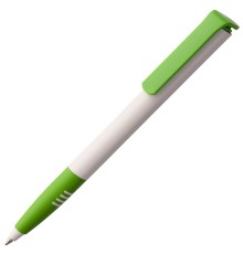 Ручка шариковая Senator Super Soft, белая с зеленым