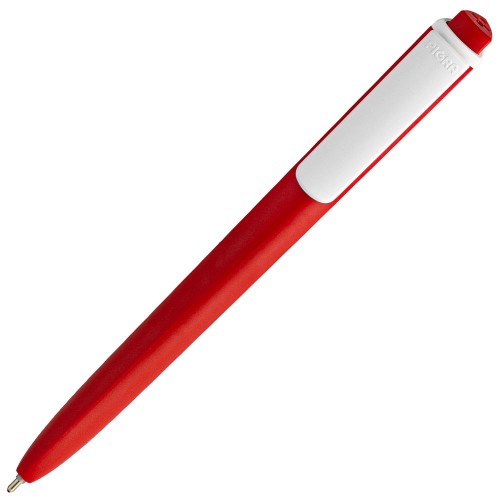 Купить Ручка шариковая Pigra P02 Mat, красная с белым с нанесением логотипа