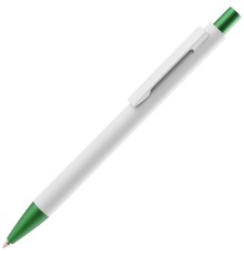 Ручка шариковая Chromatic White, белая с зеленым