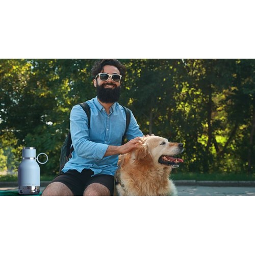 Купить Термос Dog Bowl с миской для питомца, голубой с нанесением логотипа