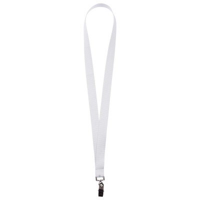 Купить Лента для бейджа Neckband, белая с нанесением логотипа