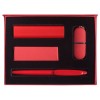 Купить Набор Bond: аккумулятор, флешка и ручка, красный с нанесением логотипа